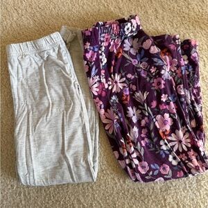 Little Sleepies Floral and Gray Pants Set